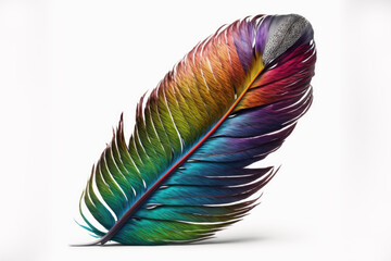  Colorful parrot feather background. Generative AI.