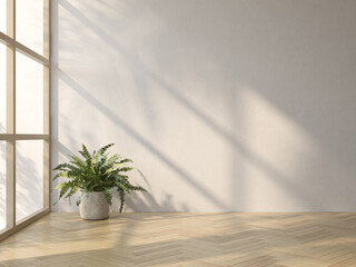 Modern style conceptual interior empty room 3d illustration