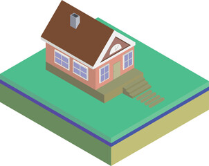 A small cozy house. Vector file for designs