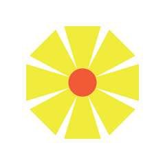 funny bright modern hippie flower vector illustration