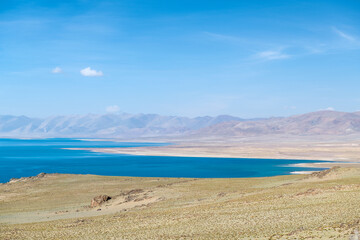 Angra Yumco lake in nyima county nagqu city Tibet province,  China.