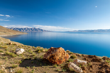 Angra Yumco lake in nyima county nagqu city Tibet province,  China.