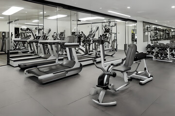 Fototapeta na wymiar A modern gym with state-of-the-art equipment