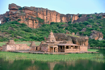 Sunset at the 5th to 7th century Bhutanatha Temples on the banks of the Agastya lake