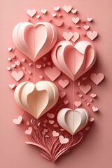 heart shaped box papercut, generative  ai