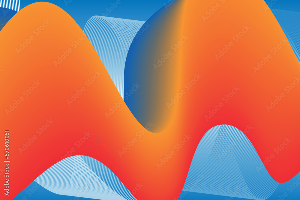 Poster colorful gradient wave abstract background. modern poster with gradient 3d flow shape. innovation ba