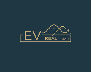 EV Real Estate & Consultants Logo Design Vectors images. Luxury Real Estate Logo Design