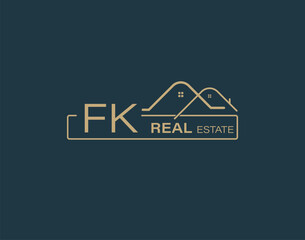 FK Real Estate & Consultants Logo Design Vectors images. Luxury Real Estate Logo Design