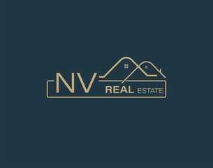 NV Real Estate & Consultants Logo Design Vectors images. Luxury Real Estate Logo Design
