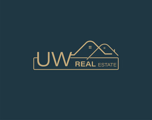 UW Real Estate & Consultants Logo Design Vectors images. Luxury Real Estate Logo Design