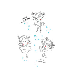 cute girl illustration for print