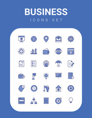 Business icons collection, vector illustration.