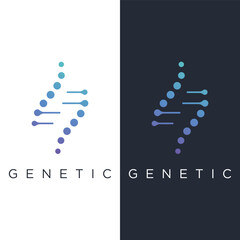 Logo design template DNA elements. Bio tech, DNA people, bio DNA, DNA spirals. Logos can be for science, pharmacy and medical. - obrazy, fototapety, plakaty
