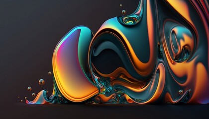 Abstract 3D Background,liquid,colorful. Vibrant illustration.