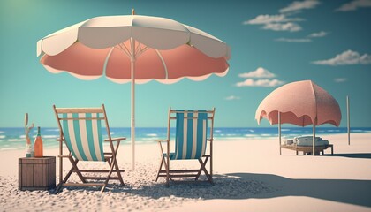 Fototapeta na wymiar Escape to Paradise. A Beach Vacation Adventure. AI Generative