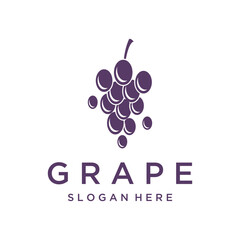 Natural organic grapes Logo template design for business,wine shop, organic.