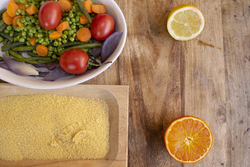 couscous with stewed mixed vegetables