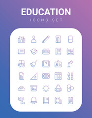 education icons collection, vector illustration.