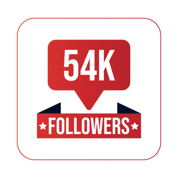 54K Followers Design Template Vector Illustration