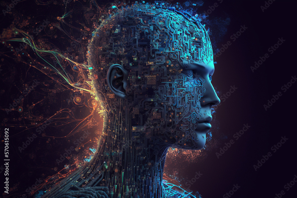 Poster artificial neural networks technology concept, generative ai