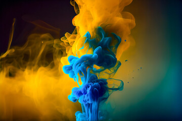 Neon dji smoke background. Abstract Liquid effect. Dripping wave texture. Vibrant colors. AI generative