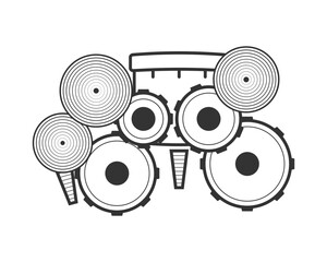Drum kit top view. Vector illustration.