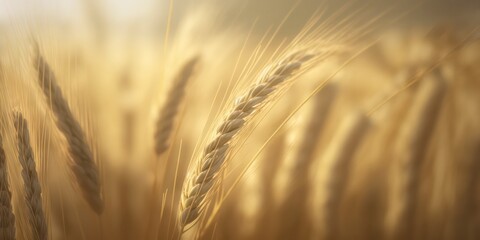 Close-up of a Golden Wheat Field created by generative AI