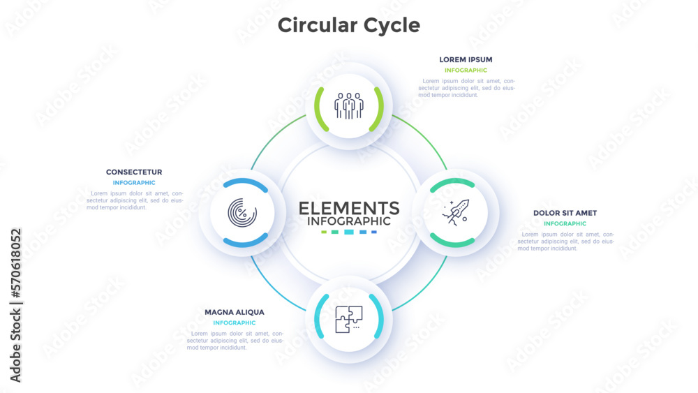 Poster modern vector infographic template in minimalistic style