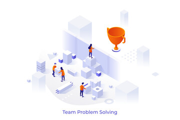 Vector Concept For Isometric Business Scene