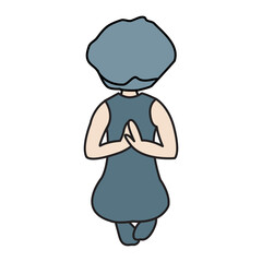 set of sport yoga asana pose illustration on transparency background