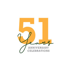 51th anniversary celebration logo design. Vector Eps10