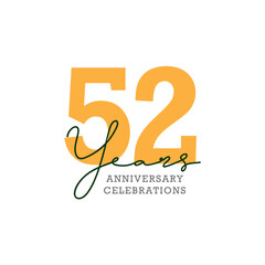 52th anniversary celebration logo design. Vector Eps10