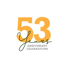 Obraz premium 53th anniversary celebration logo design. Vector Eps10