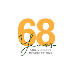 68th anniversary celebration logo design. Vector Eps10