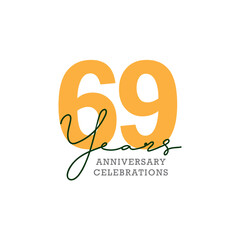 Obraz premium 69th anniversary celebration logo design. Vector Eps10