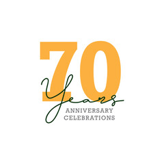 70th anniversary celebration logo design. Vector Eps10