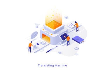 Obraz premium Vector Concept For Isometric Business Scene
