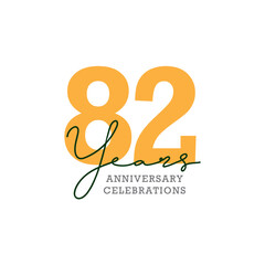 82th anniversary celebration logo design. Vector Eps10