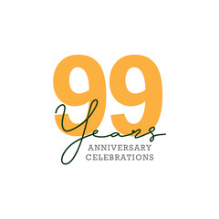 99th anniversary celebration logo design. Vector Eps10