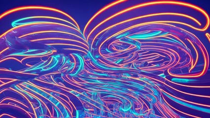 Fototapeta na wymiar abstract futuristic glowing neon complex wire line , generative art by A.I.