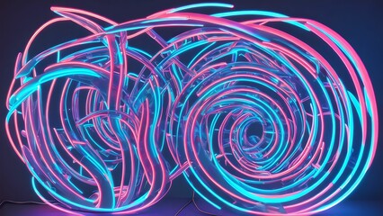 abstract futuristic glowing neon complex wire line , generative art by A.I.