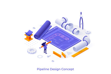 Vector Concept For Isometric Business Scene