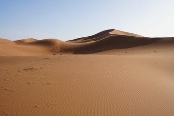 Fototapeta na wymiar View to Erg Chigaga dune on Sahara desert in southeastern MOROCCO