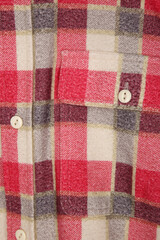 pink and white checked fabric with button