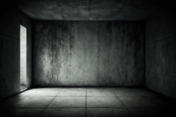 old room,Grungy concrete wall and floor background ,empty old room backdrops.3D illustration