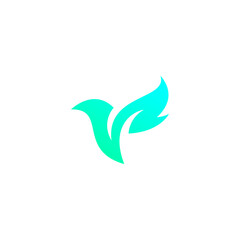 Bird leaf Logo Design Vector Illustration