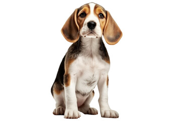 Beagle dog isolated on white, generative ai , PNG	
