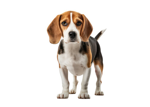 Beagle dog isolated on white, generative ai , PNG	
