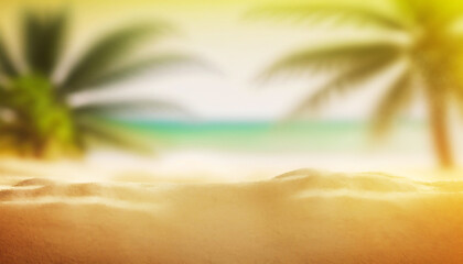 Obraz premium Close up of sand with blurred sea background.