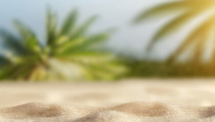 Fototapeta na wymiar Close up of sand with blurred sea background.